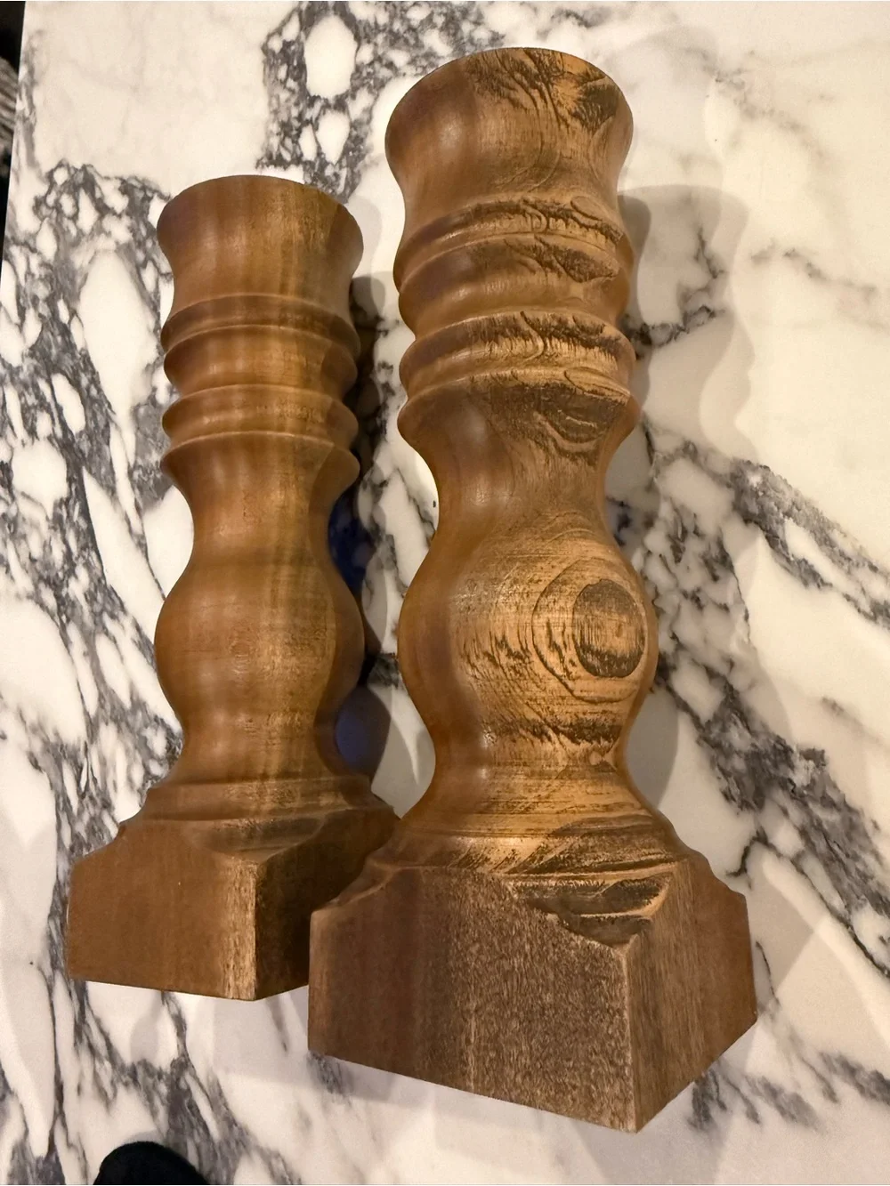 Harp Design Co Hand Turned Wood Candlesticks Set of 2 Clint Harp Fixer Upper
